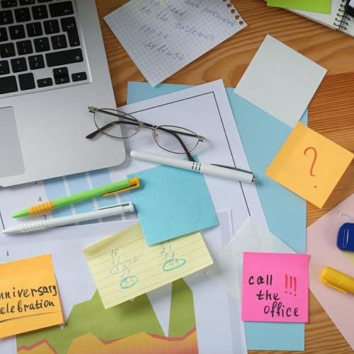 Annvchi 1200 Pcs Haftnotizen,76 mm x 76 mm,12 Farben,100 Blatt pro Farbe,Sticky Notes,Klebezettel,Einfach zu Schreiben und Aufzukleben,Wiederverwendbar,Geeignet für Zuhause, Schule und Büro thumbnail 2