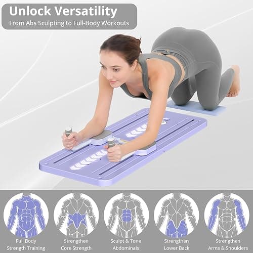 JANUA Pilates Board - Pilates Reformer Set, Multi-Purpose Foldable Pilates Reformer Board for Home, 5 in 1 Pilates Sliding Board thumbnail 3