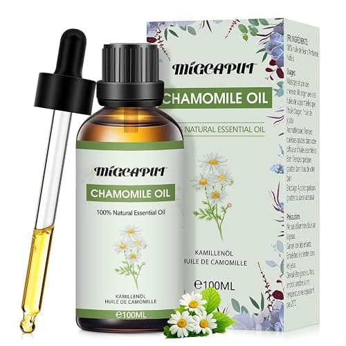 MIGCAPUT Olio Essenziale di Camomilla 100ML, Olio di Camomilla di Grado Terapeutico Naturale al 100%, Oli Essenziali di Aromaterapia per Diffusori, Umidificatore, Massaggi, Relax, Lenire l'umore - Image 1