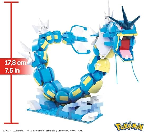 MEGA Pokémon Action Figure Building Toys Set for Kids, Magikarp Evolution Set with 411 Pieces, Buildable and Poseable Gyarados, 20 inches thumbnail 6