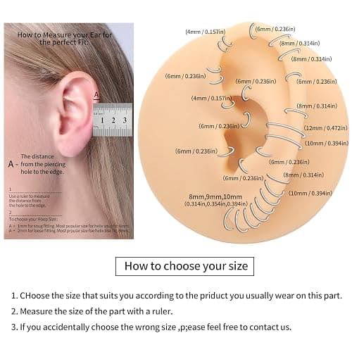 VOJO G23 Titanium 16G Cartilage Septum Hoop Piercing Jewelry Double Row Plated CZ Beads Conch Nose Rings Tragus for Women Men thumbnail 6