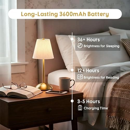 PetiitLyt 2-Pack Cordless Rechargeable Table Lamps, LED Small Battery Operated Lamp, 3 Color Temperatures & Stepless Dimming, Mini Touch Lamps for Nightstand, Dining Table, Decor, Bar, Cafe (White) thumbnail 4