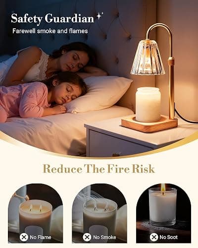 Marycele Candle Warmer Lamp for Yankee Candles, Christmas Birthday Gifts for Mom Women Sister Her, House Warming Gifts, Thanksgiving Decorations for Office Room Home Decor, Clear Wax Warmer with Timer thumbnail 4