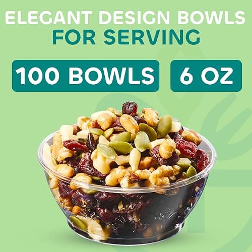 JoyServe Clear Mini Plastic Bowls - (Bulk 100 Pack) 6 Oz Disposable Premium Hard Plastic Dessert Bowls for Serving, Weddings, Catering, Parties, Salsa, Home or Event Party Supplies thumbnail 4