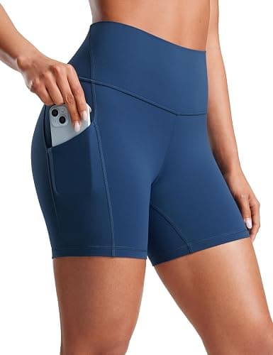 CRZ YOGA Butterluxe Biker Shorts Pockets 5" - High Waisted Volleyball Workout Athletic Yoga Womens - Image 1