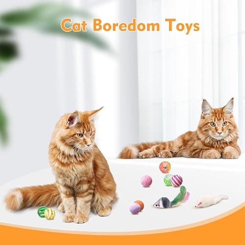 YULOYI Cat Toys for Indoor Cats - 34 Packs Interactive Set with Colorful Springs, Mouse Toy, Catnip Ropes, Balls, Bells, and Sisal Ball for Kittens thumbnail 6