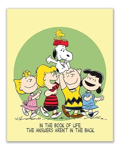 BigWig Prints Snoopy Poster - Charlie Brown Poster, Snoopy Wall Art, Charlie Brown Quotes, Peanuts Woodstock Lucy Sally Linus Wall Art Decor, Home Decor Quotes - Unframed Set of 4 (8x10) thumbnail 2