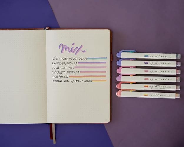 Zebra Pen Mildliner Mix Dual Color Highlighter Marker Set, Chisel Tip, No Bleed, Ideal for Bible Highlighting, Journaling, Note-Taking, School and Office Supplies, Assorted Colors, 6-Pack (77706) thumbnail 3