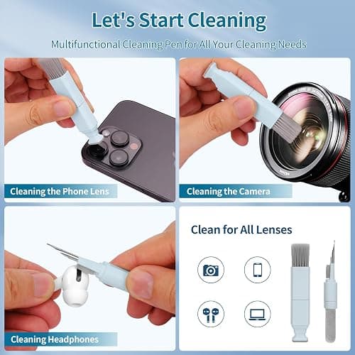 CleaniKu Keyboard Cleaner Laptop Cleaning Kit - 12 in 1 Computer Tech Cleaning Brush, Electronic Screen Cleaner with Multi-Function Cleaning Pen for MacBook, Tablet, iPhone, Earbuds, Camera, Lens thumbnail 6