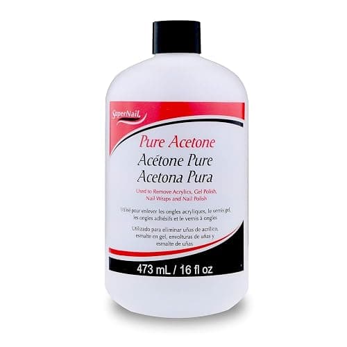 SuperNail Pure Acetone Nail Polish Remover for Gel, Acrylic & Wraps, 16 oz | Professional Strength Cleanser for Fast and Quick Gel Nail Polish Remover, Dissolves Nails Polishes Easily - Image 1