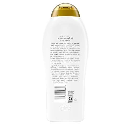 (🌟) OGX Extra Creamy + Coconut Miracle Oil Ultra Moisture Body Wash, 19.5 Fl Oz - 19.5 Fl Oz (Pack of 1) - Body Wash thumbnail 4