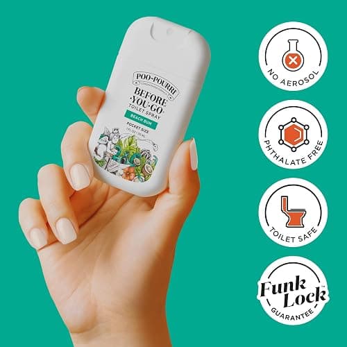 Poo-Pourri Before-You-Go Pocket Toilet Spray, Travel Essentials, Beach Bum, 1 Fl Oz, Up to 50 Uses, On-The-Go Bathroom Odor Deodorizer with Essential Oils, TSA Approved Size, Coconut Orchid Scent thumbnail 6