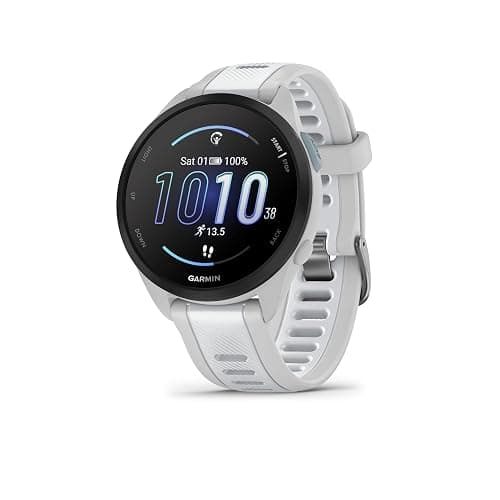 Garmin Forerunner 165 Music GPS 43mm Running Smartwatch, Lightweight, AMOLED Touchscreen, Advanced Training & Insights, Safety & Tracking Features, up to 11 days Battery Life, Whitestone - Image 1