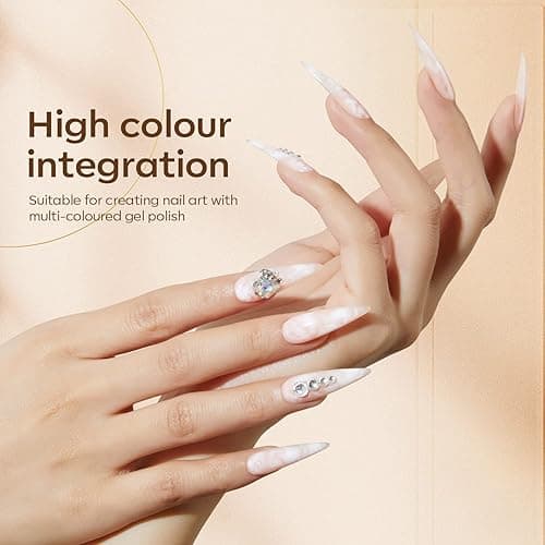 Modelones Gel Nail Polish, 1 Pcs 15 ML White Gel Nail Polish Soak Off Pastel Spring Summer Gel Polish White Nail Polish Art Design for Women Girl Nail Lovers Mother's Day Gift Salon DIY Gel Manicure - A0-Milky White thumbnail 9