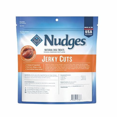 Blue Buffalo Nudges Jerky Cuts Dog Treats, Made in the USA with Natural Ingredients, Chicken & Duck, 16-oz Bag thumbnail 2