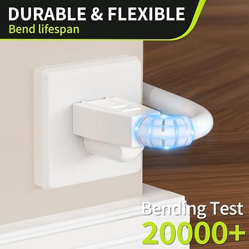 16/3 White Extension Cord 6 FT (2Pack), Indoor Extension Cord for Laptops, Coffee Makers, Office Home Appliances, 3 Prong Resistant Cable Flexible, 13A 125V 1625W ETL Listed thumbnail 4