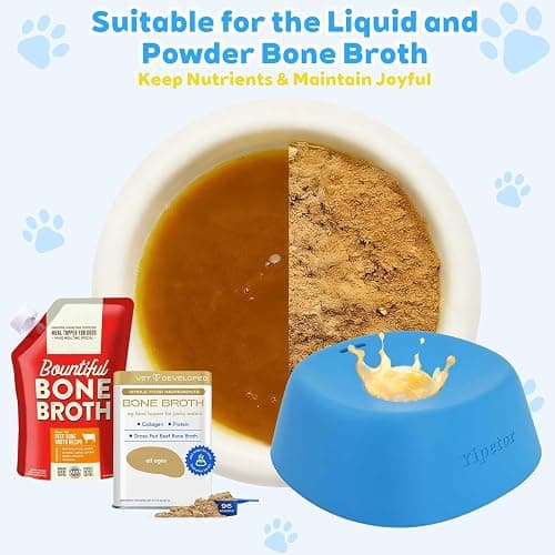 Yipetor Slow Feeder Dog Bowls for Liquid Treat, Anti-Slip【Entertained Ball-in】 Bone Broth Dog Lick Bowl, 3/4 Cup Yogurt Pup Lick Toy for Large Medium Small Breeds Dietary Supplement/Post-op Nutrition thumbnail 5