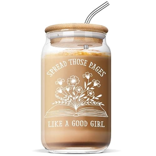 Book Lovers Gifts for Readers: Bookish, Reading & Book-Themed Gifts for Teachers, Librarians & Kids - Mothers Day, Graduation & Birthday Gift - 16oz Glass Cup - Image 1