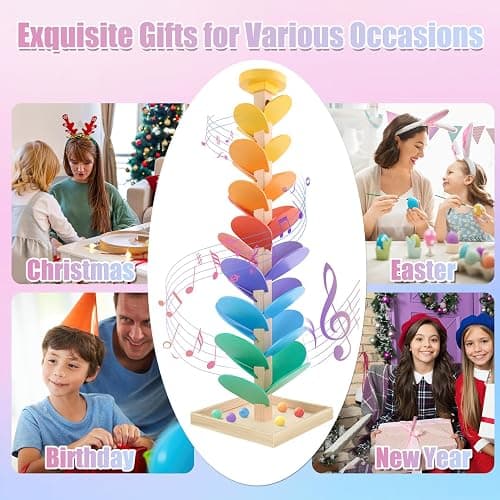 Wooden Marble Run Music Tree Montessori Toys for Kids 3+ Years Old Marble Ball Run Learning Game Wood Color Sorting Toys for 4-8 Boys and Girls Birthday thumbnail 7