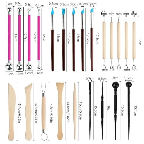 38pcs Outils kit poterie,Outils de Sculpture，Outil Sculpture Modelage, Outil Modelage Clay Sculpting Tools, Avec Sac Rangement，pour Céramique, Art Gaufrage, Menuiserie, Artiste DIY thumbnail 2
