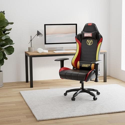 Marvel Avengers Gaming Chair Desk Office Computer Racing Chairs -Adults Gamer Ergonomic Game Reclining High Back Support Racer Leather (Iron Man) thumbnail 2