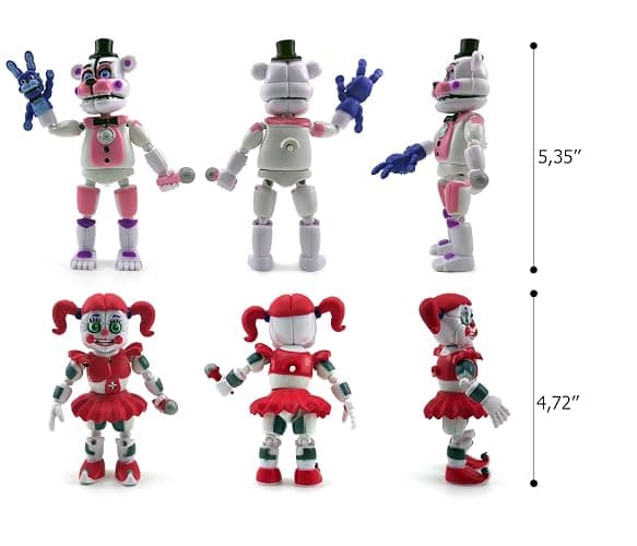 Toysvill Inspired by FNAF Sister Location Action Figures Toys (Set of 5 pcs), More Than 5 inches [Funtime Freddy Bear, Circus Baby, Ennard, Ballora, Funtime Foxy], Fun Action Simulator thumbnail 2