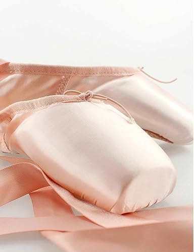 Daydance Ballet Pointe Shoes Girls Women Ribbon Ballerina Shoes with Toe Pads thumbnail 6