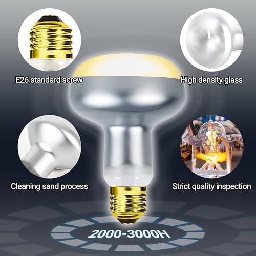 REPTI ZOO 2 Pack Heat Lamp 75W, Intense Basking Spot Simulated Natural Sunlight Heating Lamp Bulb, Heat Emitter UVA Heat Lamp Bulb for Reptile Chickens Pet Brooder thumbnail 4