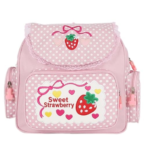 Kawaii Strawberry Backpack Pink Cute Mini Aesthetic Backpack Japanese Anime Cutecore Small Bookbag - Image 1