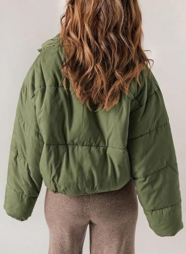 Dokotoo Womens Winter Quilted Jackets Long Sleeve Full Zip Puffer Jacket Coats with Pockets thumbnail 3