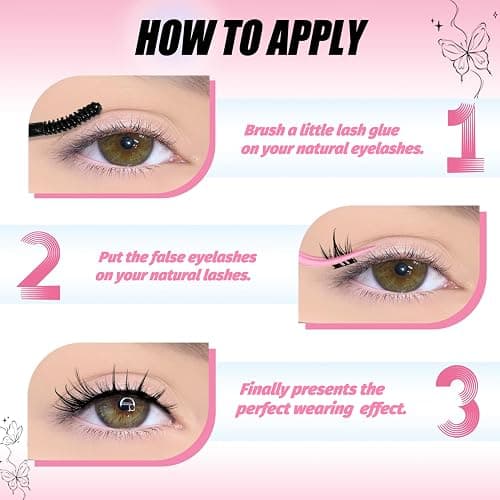 Fyonas Lash Clusters Manga Eyelash Clusters Spiky Cluster Eyelash Extensions 80Pcs C Curl Individual Lashes Volume Anime Lash Clusters with Thin Band Cosplay Lashes DIY at Home (Cutey) thumbnail 7