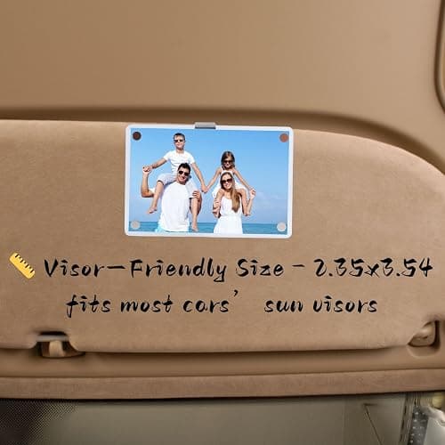 MOTOFITOOL Car Sun Visor Photo Holder, 2 Pack Universal Magnetic Car Visor Clip, Personalized Picture Frame for Cars, Photo car visor clip thumbnail 6