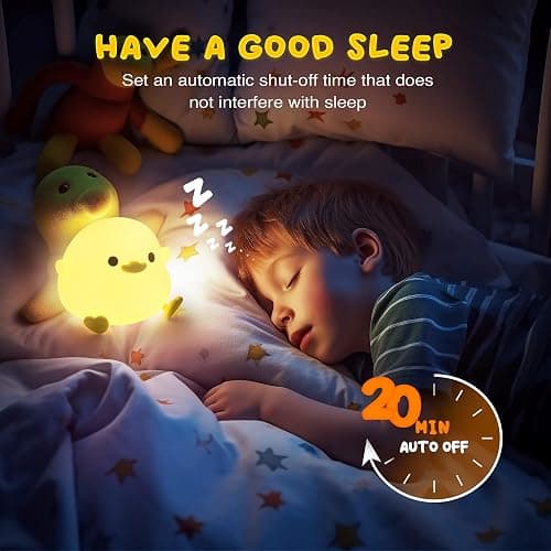 UNEEDE LED Cute Bean Duck Night Light, DoDo Duck Silicone Nursery Night Light Rechargeable Table Lamp Bedside Lamp with Touch Sensor for Bedrooms, Living Room thumbnail 5