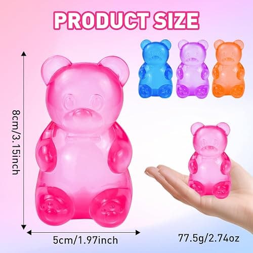 Bear Squishy, Stress Bear Taba Squishy, Taba Squishy Toys for Kids, Stress Balls Valentines Day Gifts Birthday Gifts Party Favors-Rosy thumbnail 2
