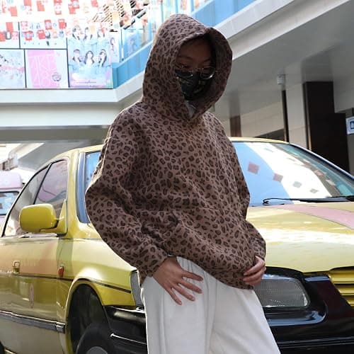 VOLYMOON Y2K Leopard Print Hoodies Oversized Cheetah Sweatshirts Vintage Trendy Casual Long Sleeve Pullover With Pockets thumbnail 6