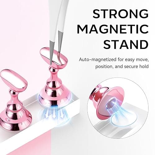 Makartt Nail Stand for Press-On: Magnetic Nail Holder for Nail Art Painting | 1M Double-sided Tape, Solid Acrylic Base, For False Nail Design Practice & Display, Nail Stands for Home DIY Salon Supplies thumbnail 2