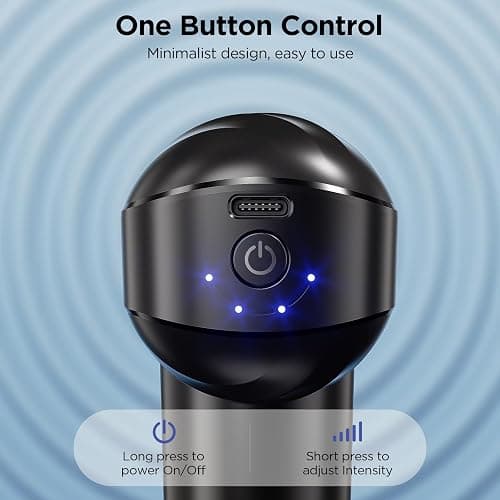 PENJOY Mini Massage Gun, Powerful Handheld Muscle Massager for Muscle Relaxation, Deep Tissue Percussion Small Massage Gun Travel Massager with 4 Massage Heads Silent Brushless Motor, Black thumbnail 4