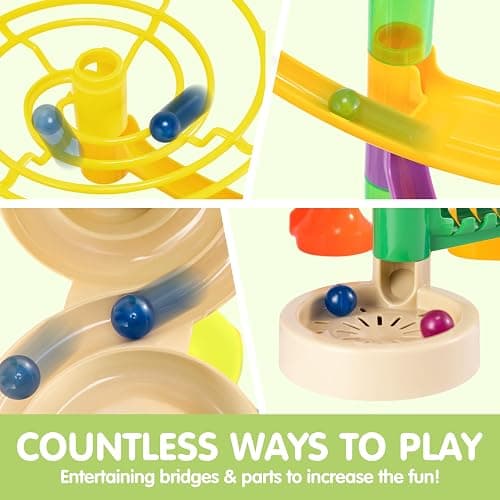 JOYIN 236Pcs Glowing Marble Run with Motorized Elevator- Construction Building Blocks Toys with 30 Glow in The Dark Plastic Marbles, STEM Toy for Boys and Girls, Birthday Gift, Easter Basket Stuffers thumbnail 6