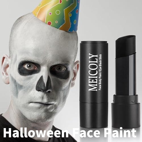 MEICOLY 3Pcs Black Face Body Paint Stick,Waterproof Eye Black Baseball/Softball/Football,Body Paint for Adults and Kids,Face Paint for Cat Halloween Zombie Skull Skeleton Clown Cosplay Makeup thumbnail 5