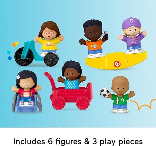 Fisher-Price Little People Toddler Toys Play for All Figure and Accessory Pack 9-Piece Set for Pretend Play Ages 1+ Years thumbnail 6