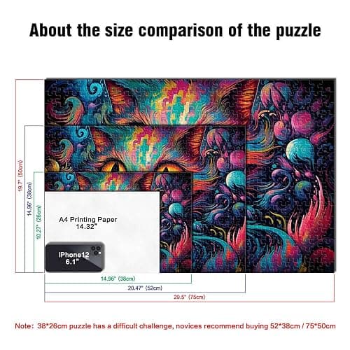 Alice nel paese delle meraviglie, 1000 pezzi, puzzle, regali, puzzle in legno, giocattolo educativo, giochi di famiglia, regali di Natale e di compleanno (50 x 75 cm) thumbnail 3