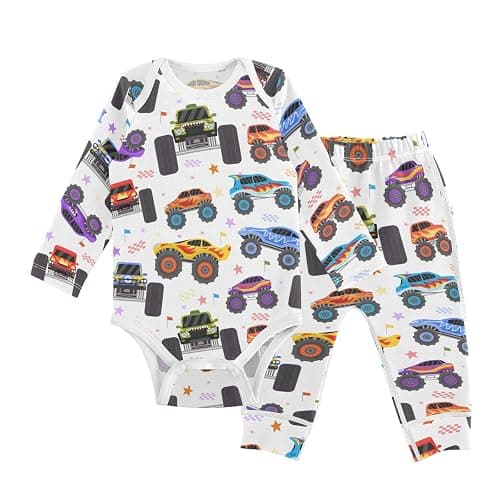 vvfelixl Baby Bodysuits Pants Sets Border Collie Dog Long Sleeve Baby Clothes For Boys Girls 0-24 Months Cow Pattern - Image 1