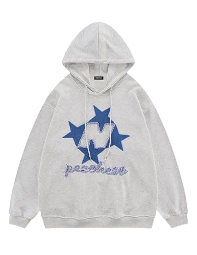 Vamtac Embroidered Star Graphic Hoodie Unisex Y2k Oversized Long Sleeve Pullover 2025 Trendy Tops - Image 1