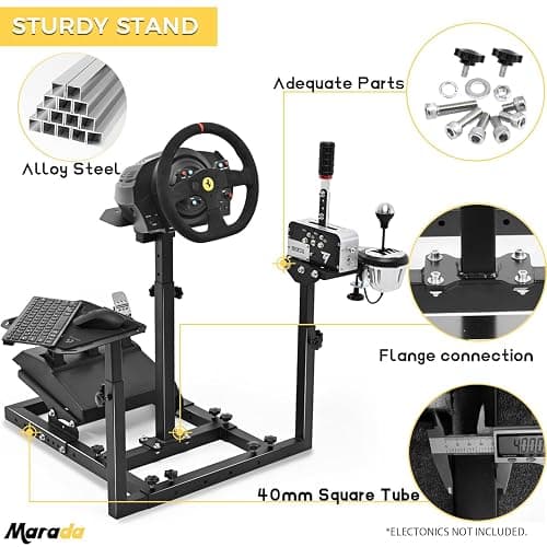 Marada Universal Flight Racing Sim Stand, Three axis adjustable, and hold mouse and keyboard, Fit for Thrustmaster Hotas Warthog/Logitech G29 G920/Honeycomb Alpha Bravo thumbnail 6