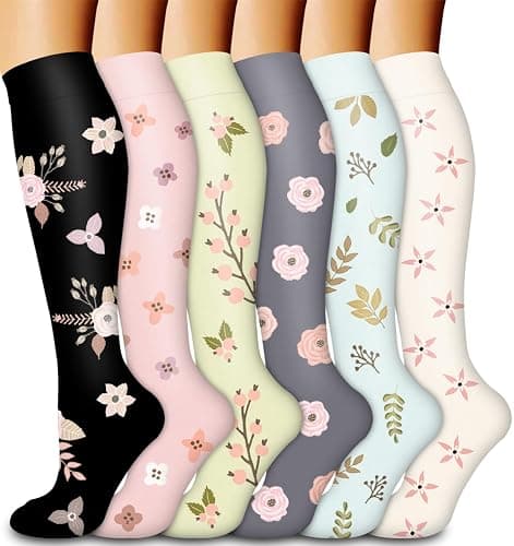 Laite Hebe Compression Socks for Women & Men Circulation(6 pairs)-Graduated Supports Socks for Running, Athletic Sports - Large-X-Large - 01-assorted28 - Image 1
