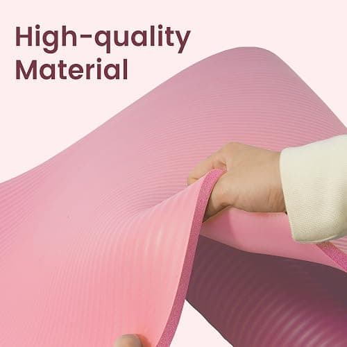 Fitvids Yoga Mat, 1/2-Inch Extra Thick High Density Exercise Mat, Anti-Tear Exercise Yoga Mat with Carrying Strap, Suitable for Various Yoga Exercises thumbnail 4