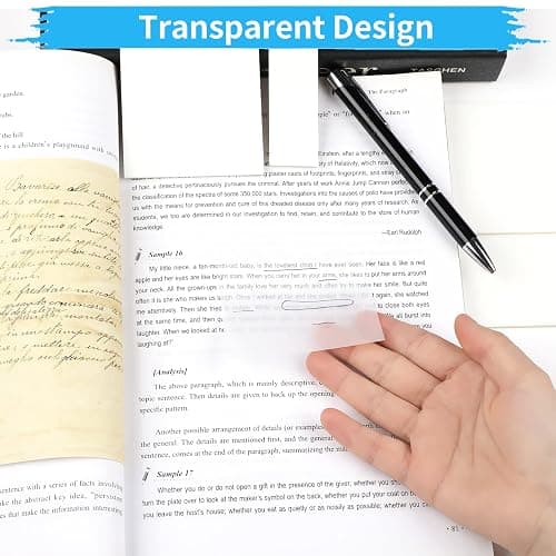 400 Blätter Transparente Haftnotizen, Transparent Sticky Notes, Wasserfest Clear Sticky Notes, Wiederbeschreibbar Durchsichtige Klebezettel für Schulsachen, Schule, Büro, Hause - Vier Größen thumbnail 3