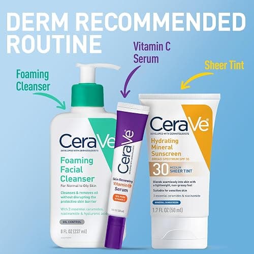 CeraVe Hydrating Mineral Sunscreen SPF 30 with Sheer Tint, Tinted Mineral Sunscreen with Zinc Oxide & Titanium Dioxide, Blends Seamlessly For Healthy Glow, Light, 1.7 Oz thumbnail 6
