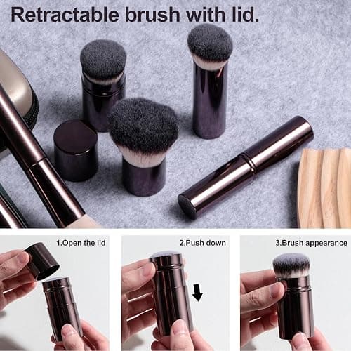 BS-MALL Professional Makeup Brush Set With Portable Case - Eyeshadow Brush, Concealer Brush, Blush Brush & Foundation Brush For Travel 20 Pcs, Labeled Daily Use & Versatile Occasions thumbnail 5