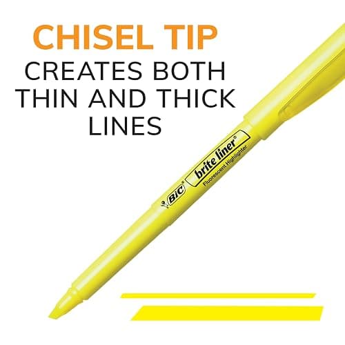 BIC Brite Liner Highlighters, Chisel Tip, School Supplies for Students and Teachers, Ideal for Notes, Textbooks, and Classroom Use, 5-Count Pack in Assorted Colors thumbnail 5
